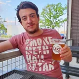 red t-shirt with the phrase 'smoke meth hail satan' with pentagram